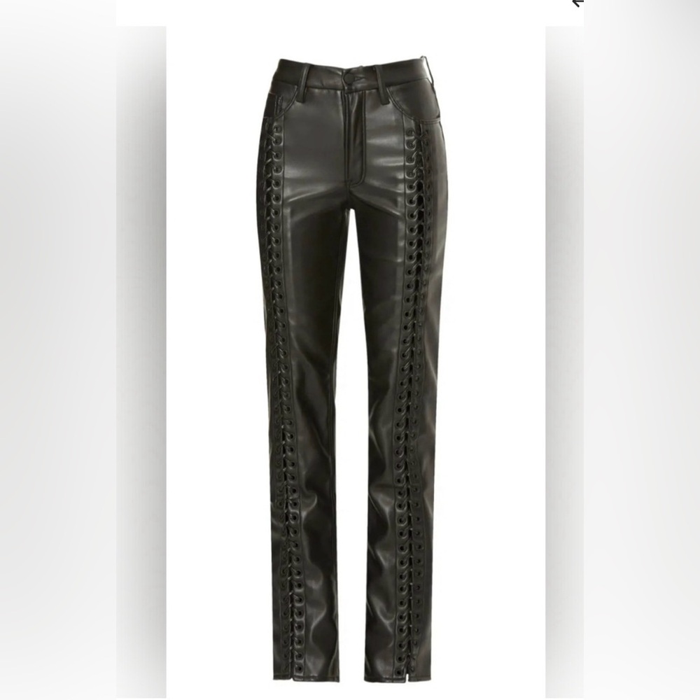Good American Leather Icon Lace Up Pants